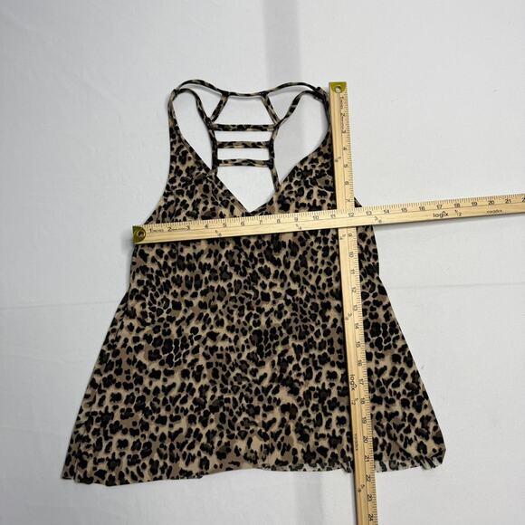 Aqua Green Vintage Size Small flattering leopard print tank - Picture 3 of 4